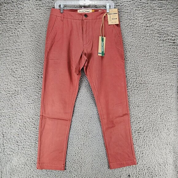 Tailor Vintage Pants Mens 30x30 Red Stretch High Rise Slim Fit *NWT*